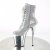 Pleaser FLAMINGO-1020CHRS Plateau Stiefeletten Multi Strass Chrom Silber EU-42 / US-12