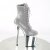 Pleaser FLAMINGO-1020CHRS Plateau Stiefeletten Multi Strass Chrom Silber EU-42 / US-12