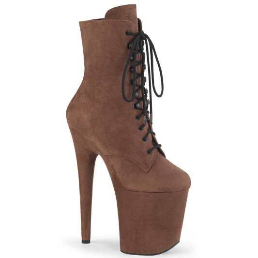 Pleaser FLAMINGO-1020FS Plateau Stiefeletten künstliches Wildleder Karamel  EU-41 / US-11