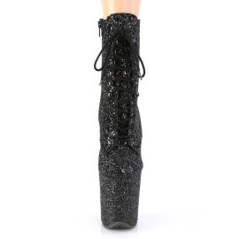 Pleaser FLAMINGO-1020GWR Plateau Stiefeletten Glitter Schwarz EU-37 / US-7