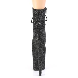 Pleaser FLAMINGO-1020GWR Plateau Stiefeletten Glitter Schwarz EU-37 / US-7