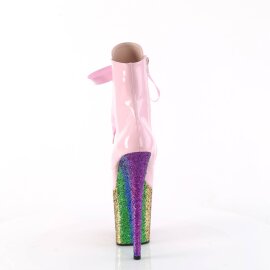 Pleaser FLAMINGO-1020HG Plateau Stiefeletten Lack Glitter Rosa Bunt EU-37 / US-7