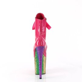 Pleaser FLAMINGO-1020HG Plateau Stiefeletten Lack Glitter Pink Bunt EU-36 / US-6