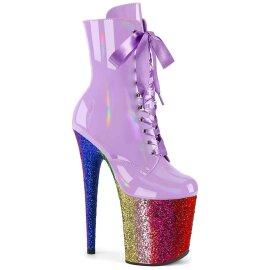 Pleaser FLAMINGO-1020HG Plateau Stiefeletten Lack Glitter...