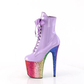 Pleaser FLAMINGO-1020HG Plateau Stiefeletten Lack Glitter Lila Bunt EU-35 / US-5