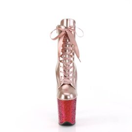 Pleaser FLAMINGO-1020HG Plateau Stiefeletten Lack Glitter Rose-Gold Bunt EU-36 / US-6