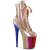 Pleaser FLAMINGO-1020HG Plateau Stiefeletten Lack Glitter Rose-Gold Bunt EU-36 / US-6