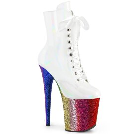 Pleaser FLAMINGO-1020HG Plateau Stiefeletten Lack Glitter...
