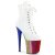 Pleaser FLAMINGO-1020HG Plateau Stiefeletten Lack Glitter Weiß Bunt EU-36 / US-6