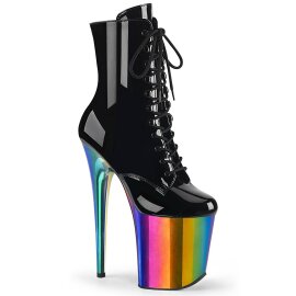 Pleaser FLAMINGO-1020RC Plateau Stiefeletten Lack Chrom...