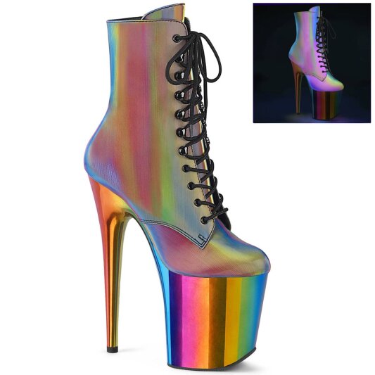 Pleaser FLAMINGO-1020RC Plateau Stiefeletten Reflektion Chrom Bunt EU-37 / US-7