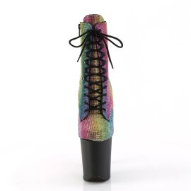 Pleaser FLAMINGO-1020RS Plateau Stiefeletten Strass Bunt...