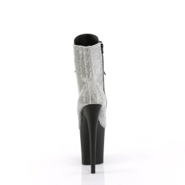 Pleaser FLAMINGO-1020RS Plateau Stiefeletten Strass Silber EU-38 / US-8