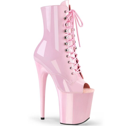 Pleaser FLAMINGO-1021 Plateau Stiefeletten Lack Rosa EU-39 / US-9