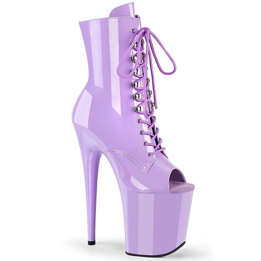 Pleaser FLAMINGO-1021 Plateau Stiefeletten Lack Lila EU-36 / US-6