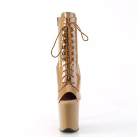 Pleaser FLAMINGO-1021 Plateau Stiefeletten Lack Toffee...
