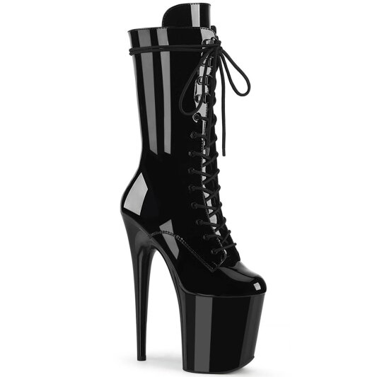 Pleaser FLAMINGO-1050 Plateau Stiefeletten Lack Schwarz EU-35 / US-5