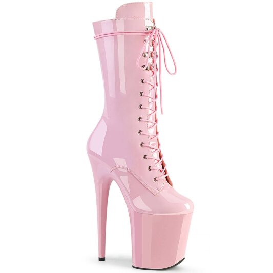 Pleaser FLAMINGO-1050 Plateau Stiefeletten Lack Rosa EU-42 / US-12