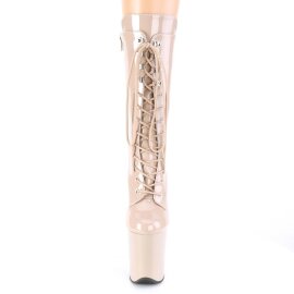 Pleaser FLAMINGO-1050 Plateau Stiefeletten Lack Beige EU-35 / US-5