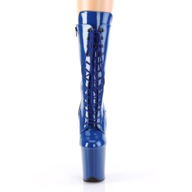 Pleaser FLAMINGO-1050 Plateau Stiefeletten Lack Blau EU-35 / US-5