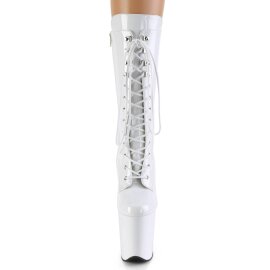 Pleaser FLAMINGO-1050 Plateau Stiefeletten Lack Weiß EU-35 / US-5