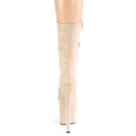 Pleaser FLAMINGO-1050FS Plateau Stiefeletten künstliches Wildleder Beige EU-35 / US-5
