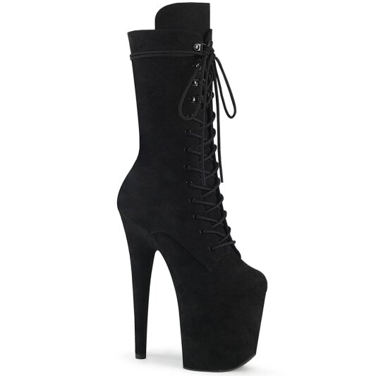 Pleaser FLAMINGO-1050FS Plateau Stiefeletten künstliches Wildleder Schwarz EU-39 / US-9