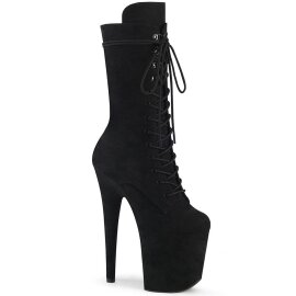 Pleaser FLAMINGO-1050FS Plateau Stiefeletten künstliches Wildleder Schwarz EU-39 / US-9