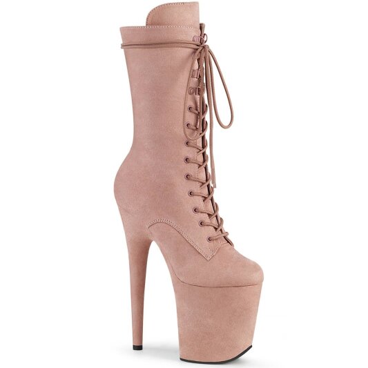 Pleaser FLAMINGO-1050FS Plateau Stiefeletten Wildleder Blush EU-35 / US-5