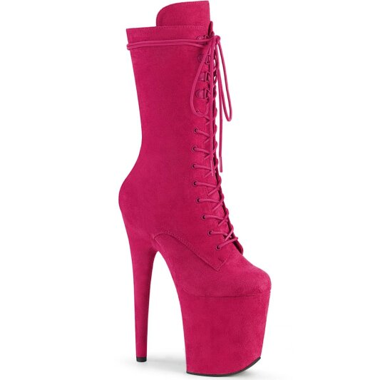 Pleaser FLAMINGO-1050FS Plateau Stiefeletten künstliches Wildleder Pink EU-38 / US-8