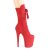 Pleaser FLAMINGO-1050FS Plateau Stiefeletten künstliches Wildleder Rot EU-42 / US-12