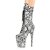 Pleaser FLAMINGO-1050SP Plateau Stiefeletten Snake Schwarz Weiß EU-35 / US-5