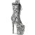 Pleaser FLAMINGO-1050SP Plateau Stiefeletten Snake Schwarz Weiß EU-38 / US-8