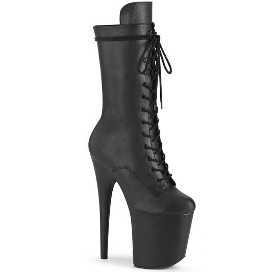 Pleaser FLAMINGO-1050WR Plateau Stiefeletten Kunstleder Schwarz EU-42 / US-12