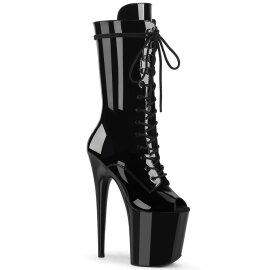 Pleaser FLAMINGO-1051 Plateau Stiefeletten Lack Schwarz EU-35 / US-5