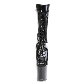 Pleaser FLAMINGO-1051 Plateau Stiefeletten Lack Schwarz EU-35 / US-5