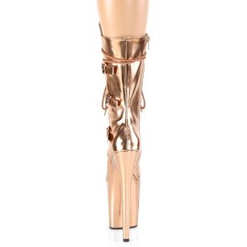 Pleaser FLAMINGO-1053 Plateau Stiefeletten Metallic Chrom Rose-Gold EU-35 / US-5