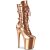 Pleaser FLAMINGO-1053 Plateau Stiefeletten Metallic Chrom Rose-Gold EU-35 / US-5