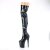 Pleaser FLAMINGO-3000HWR Plateau Overknee Stiefel Lack Holo Schwarz EU-35 / US-5