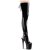 Pleaser FLAMINGO-3017 Plateau Overknee Stiefel Lack Schwarz EU-39 / US-9