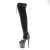 Pleaser FLAMINGO-3027 Plateau Overknee Stiefel künstliches Wildleder Schwarz EU-41 / US-11