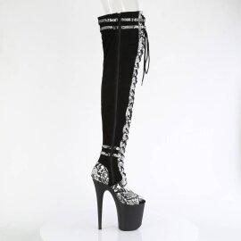 Pleaser FLAMINGO-3027SP Plateau Overknee Stiefel Snake Schwarz EU-39 / US-9