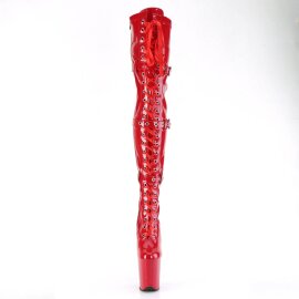Pleaser FLAMINGO-3028 Plateau Overknee Stiefel Lack Rot...