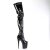 Pleaser FLAMINGO-4000 Plateau Overknee Stiefel Lack Schwarz EU-37 / US-7