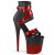 Pleaser FLAMINGO-800-15 Plateau Stiefeletten Kunstleder Rot Schwarz EU-36 / US-6