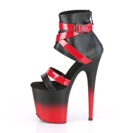 Pleaser FLAMINGO-800-15 Plateau Stiefeletten Kunstleder Rot Schwarz EU-37 / US-7