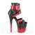 Pleaser FLAMINGO-800-15 Plateau Stiefeletten Kunstleder Rot Schwarz EU-37 / US-7