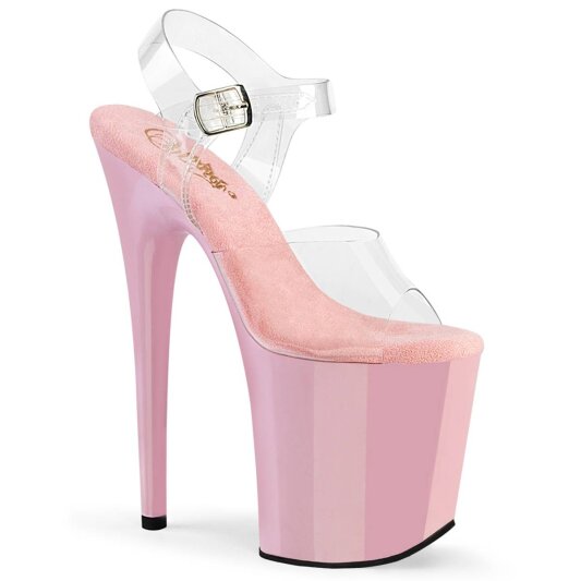 Pleaser FLAMINGO-808 Plateau Sandaletten Transparent Rosa EU-37 / US-7