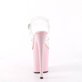 Pleaser FLAMINGO-808 Plateau Sandaletten Transparent Rosa EU-37 / US-7