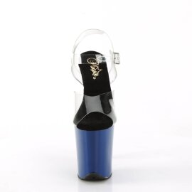 Pleaser FLAMINGO-808 Plateau Sandaletten Transparent Blau EU-37 / US-7